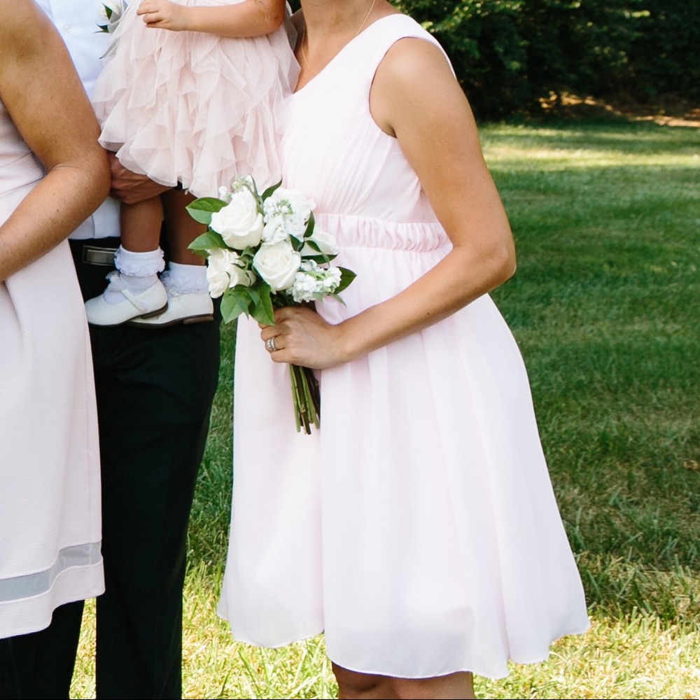Light Pink One Shoulder Maternity Dress